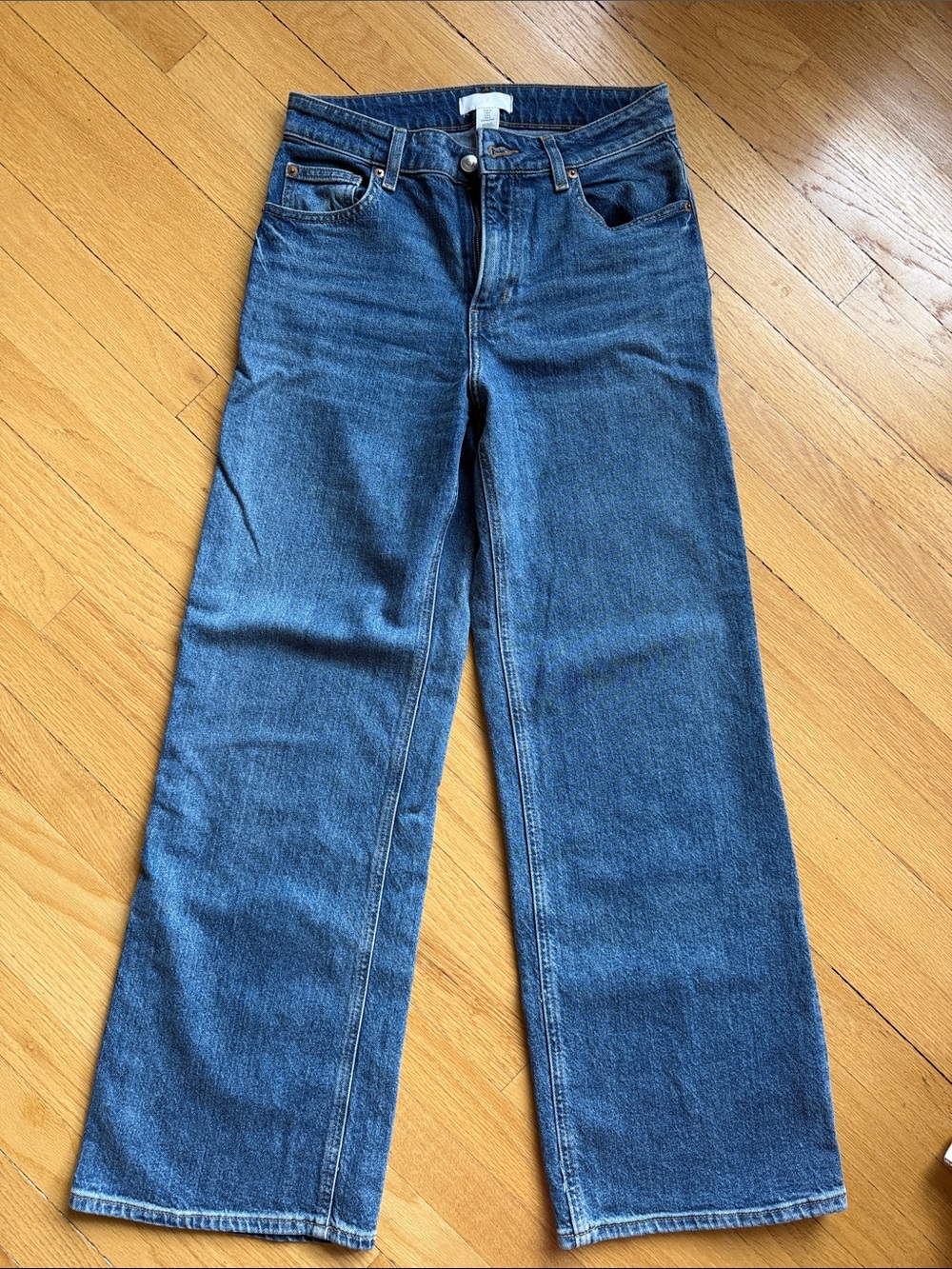 H&M Women’s High-Rise Wide-Leg Jeans - Dark Blue
